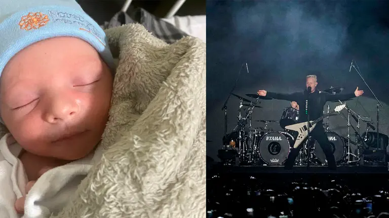 Imagen del beb&eacute; (i) el show de Metallica. Captura