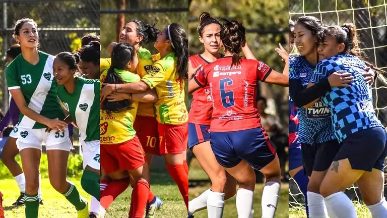 Jugadoras de los equipos Wilstermann, Palmaflor, Astor y Ex&oacute;tico, de Cochabamba. TOMADO DE F&Uacute;TBOL FEMENIL BOLIVIA