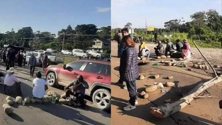 Im&aacute;genes del bloqueo en el Puente Chimor&eacute;. Canal 13 Chimor&eacute; Tv