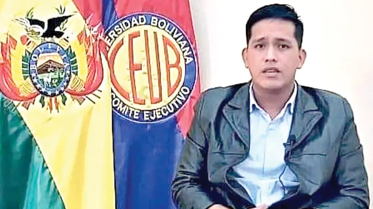 El nuevo líder de la Confederación Universitaria Boliviana (CUB), Walter Nakashima. BOLIVISIÓN.BO
