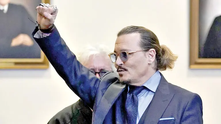 El actor Johnny Depp en la conclusión del juicio contra Amber Heard. TELEMADRID