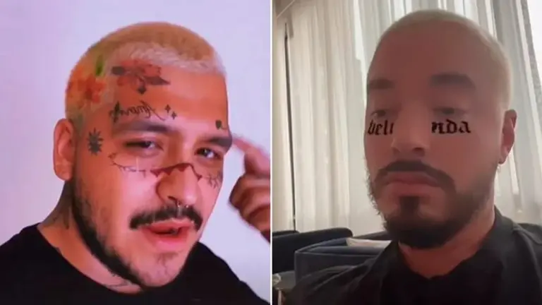 Los cantantes Christian Nodal y J Balvin.