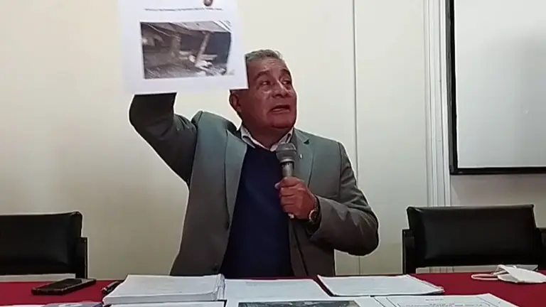 El viceministro de Lucha Contra el Contrabando, Daniel Vargas, en conferencia de prensa.