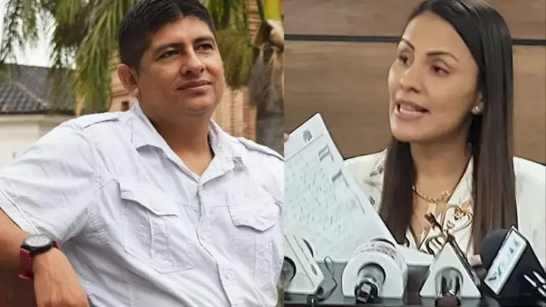 Los diputados Rolando Cu&eacute;llar (MAS) y Mar&iacute;a Ren&eacute; &Aacute;lvarez (Creemos).