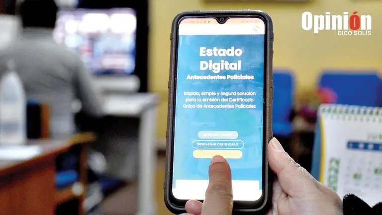 La página web a la que se puede acceder para el trámite del certificado.  DICO SOLÍS