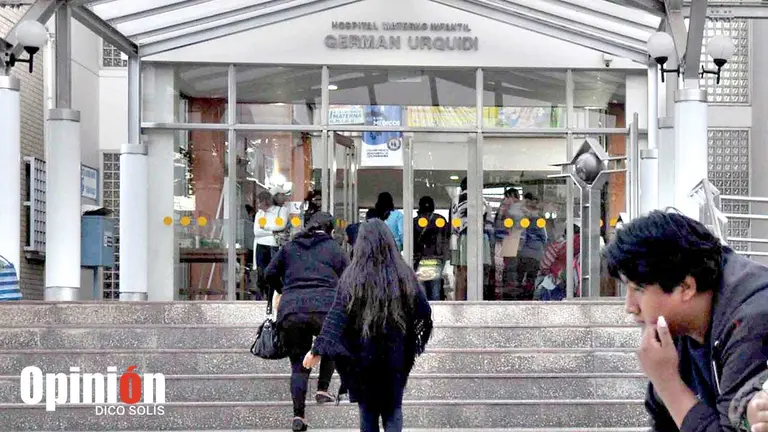 Frontis del Hospital Materno Infantil Germán Urquidi ubicada en la avenida Aniceto Arce, Cochabamba. DICO SOLÍS