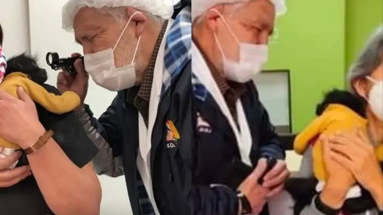 El doctor Joel Moya, quien bautiz&oacute; como Nayra a la monita ara&ntilde;a v&iacute;ctima de maltrato. SENDA VERDE