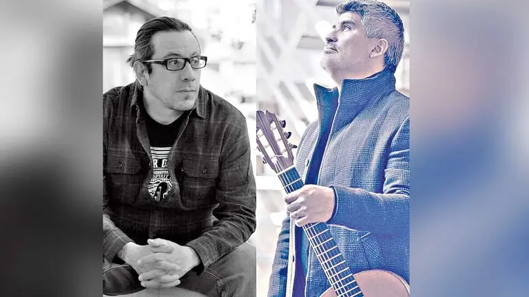 Los guitarristas y cantautores Grillo Villegas y Piraí Vaca. ARCHIVO