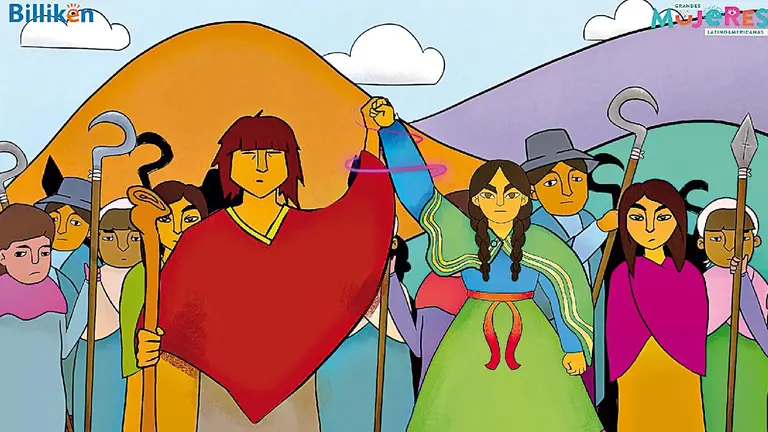 Fragmento del video animado dedicado a Bartolina Sisa en el portal Grandes Mujeres Latinoamericanas. CAPTURA DE PANTALLA 