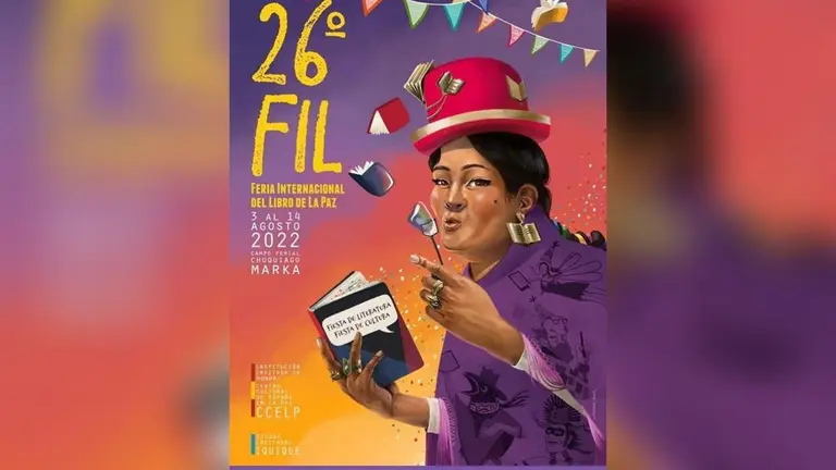Afiche oficial de la 26ava Feria Internacional del Libro de La Paz.     CDLLP