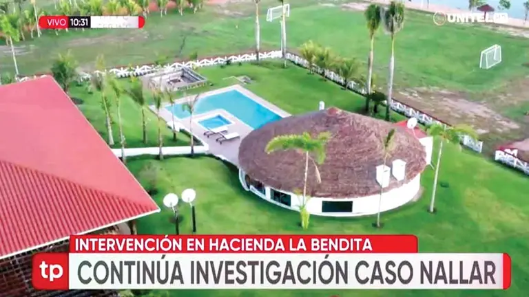 Toma aérea de la hacienda La Bendita, de propiedad de Nallar, en Guarayos.  UNITEL