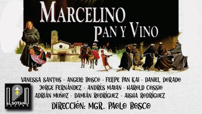 Afiche de la obra "Marcelino pan y vino". S&Oacute;TANO TEATRO
