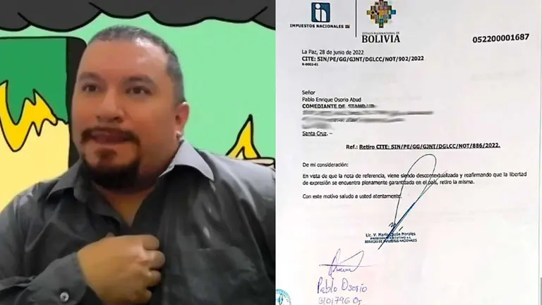 El comediante Osorio en entrevista con ERBOL y la segunda carta que le envió Impuestos. ERBOL