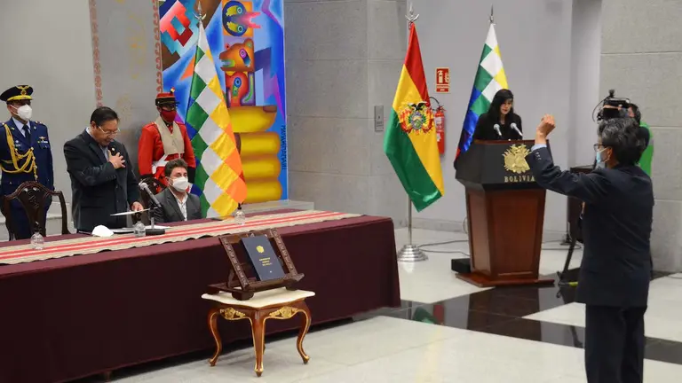 El presidente Luis Arce posesion&oacute; este martes a Marcelino Quispe como nuevo presidente ejecutivo de Comibol.