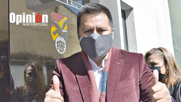 Gary Soria, candidato único a la presidencia de Wilstermann, en la FBF. NOÉ PORTUGAL