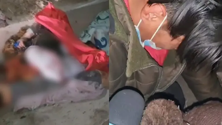 Del lado derecho, un familiar de una de las v&iacute;ctimas fatales, en estado de shock, tras la tragedia en Potos&iacute;. CAPTURA DE VIDEO