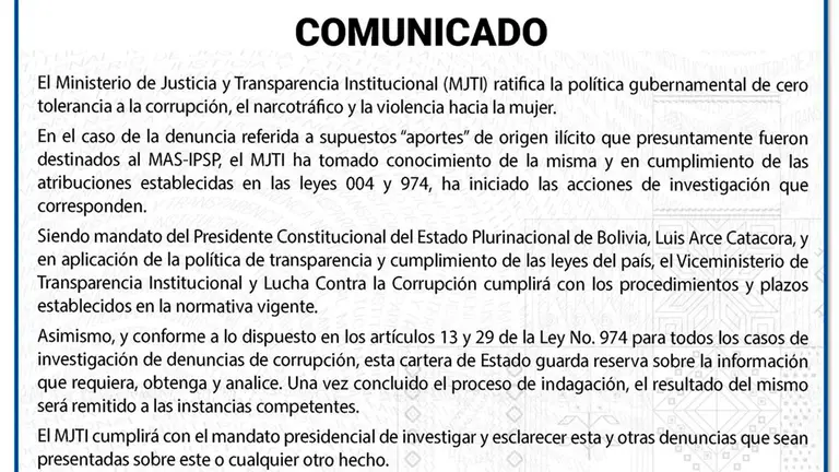 Comunicado. EFE
