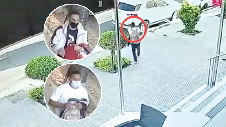 Cámara capta al colombiano que disparó a Guillermo Ch. y fotografía de los rostros de los dos victimarios. CAPTURA DE VIDEOS