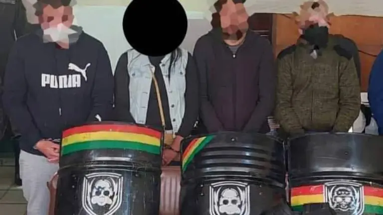 Algunos de los detenidos, presuntamente, de la Resistencia Civil La Paz. EDUARDO DEL CASTILLO
