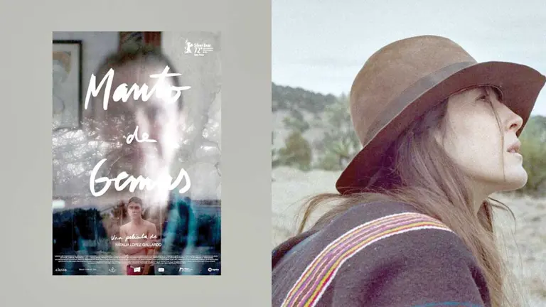 Afiche de la película &lsquo;Manto de gemas&rsquo; y la directora boliviana Natalia López Gallardo. CÁRCAVA CINE