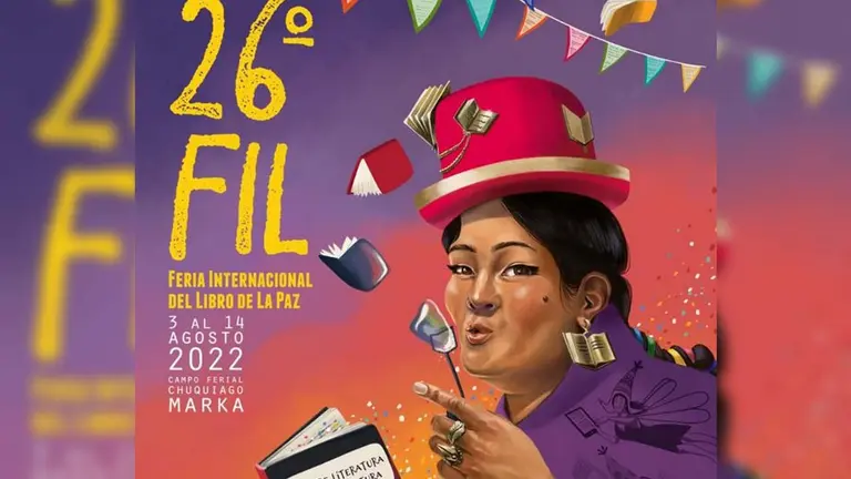 Afiche Feria Internacional del Libro de La Paz. ABI