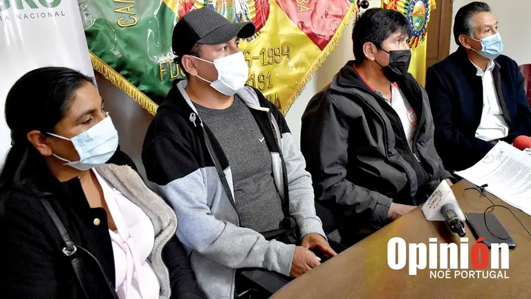 La conferencia de prensa de la Cámara Agropecuaria de Cochabamba. NOÉ PORTUGAL