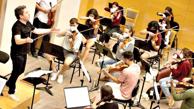 La orquesta de Gustavo Dudamel en un ensayo. ELDIARIO.ES