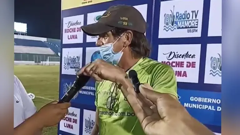 El exmundialista Luis H&eacute;ctor Cristaldo, entrevistado durante la Copa Evo. CAPTURA RKC