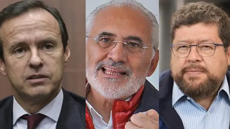 Los l&iacute;deres opositores Jorge Tuto Quiroga, Carlos Mesa y Samuel Doria Medina. ERBOL
