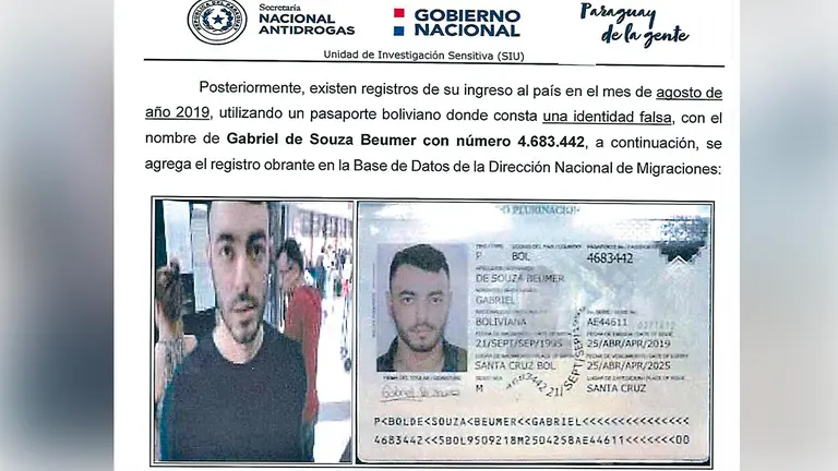 Fotograf&iacute;a del pasaporte boliviano que usaba el narcotraficante Sebasti&aacute;n Marset. MVD NOTICIAS