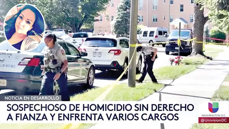 Policía procesa la escena del crimen en el apartamento de la ciudad de Falls Church, Virginia. Silvia Vaca, boliviana asesinada en Estados Unidos. CAPTURA DE PANTALLA UNIVISIÓNDC- FACEBOOK