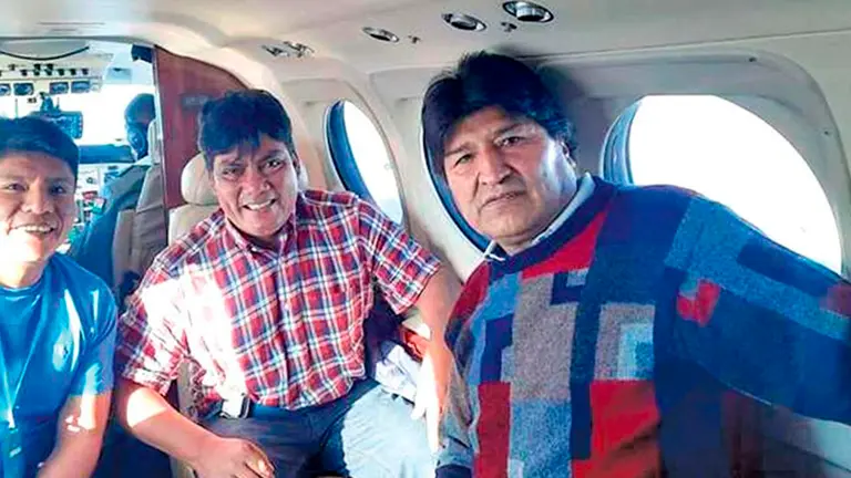 El diputado H&eacute;ctor Arce junto a Evo Morales y Leonardo Loza. RRSS