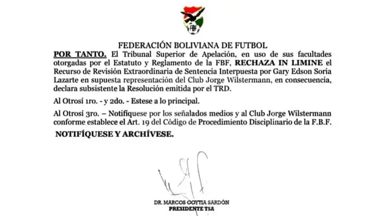 Comunicado del Tribunal Superior de Apelaciones.