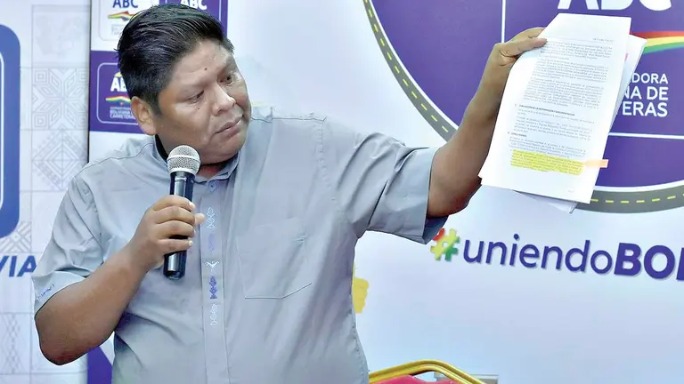 El presidente de la Administradora Boliviana de Carreteras (ABC), Henry Nina. APG