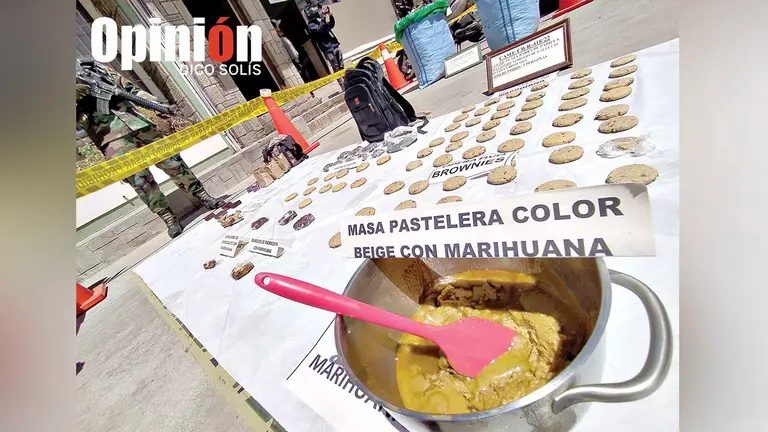 La FELCN expone los brownies, queques, galletas y otros postres elaborados en base a Marihuana. DICO SOL&Iacute;S