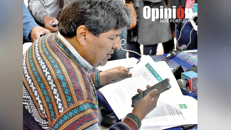 El expresidente Evo Morales expone supuestos chats del ministro Eduardo del Castillo.NO&Eacute; PORTUGAL