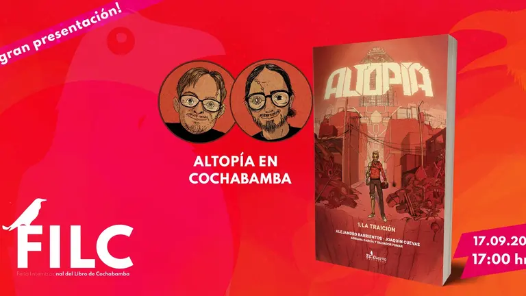 Arte promocional para la presentaci&oacute;n del c&oacute;mic Altopia.
