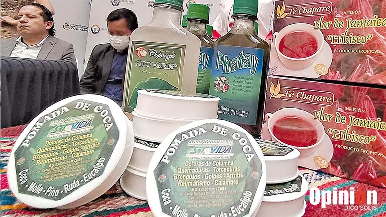 Algunos productos derivados de la hoja de coca. DICO SOLÍS