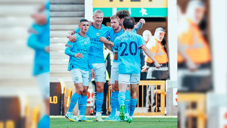 Jugadores del Citizen festejan una conquista en el triunfo (0-3) sobre el Wolverhampton. INSTAGRAM MANCHESTER CITY