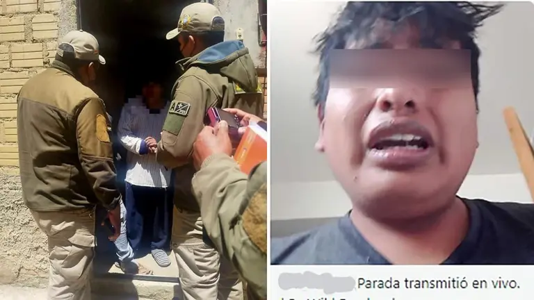 Polic&iacute;a en la casa del joven que transmiti&oacute; su intento de suicidio (d). Menor W.C. (i). FACEBOOK