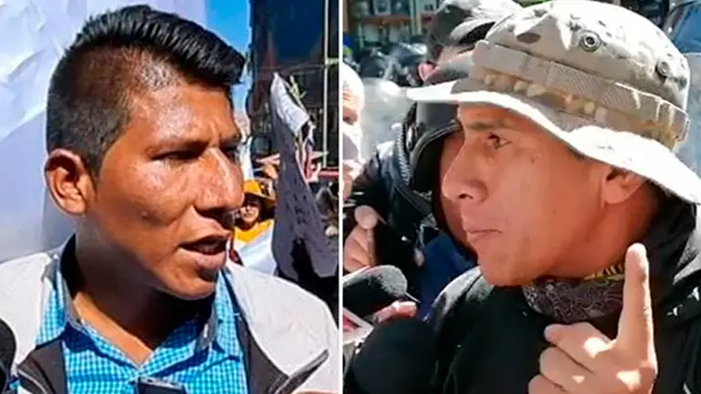 Dirigentes cocaleros de ambos bandos. TOMADA DE ERBOL