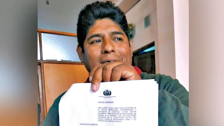 El dirigente de Adepcoca, C&eacute;sar Apaza./ APG