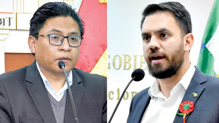 Los ministros Iv&aacute;n Lima y Eduardo del Castillo. APG