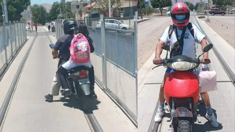 Dos motos circulan por las v&iacute;as del tren. GENTILEZA MI TREN