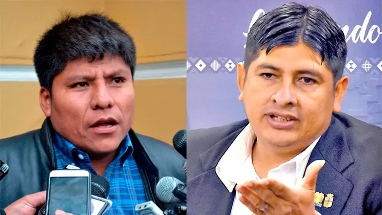 El senador Leonardo Loza y el diputado Rolando Cuellar, ambos del MAS.