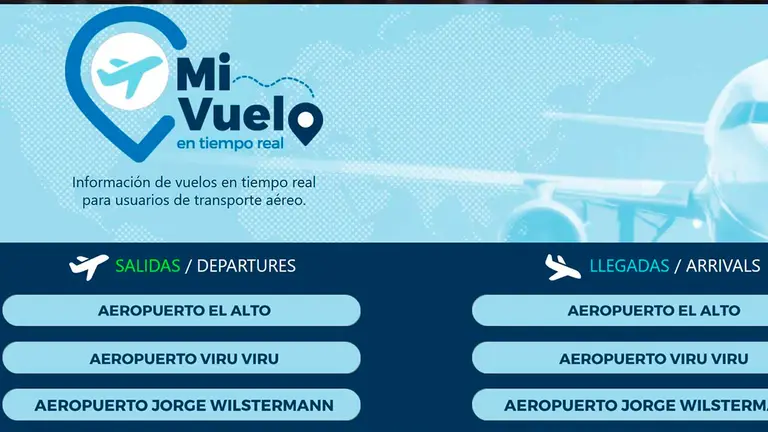 Sitio web Mi Vuelo. Captura