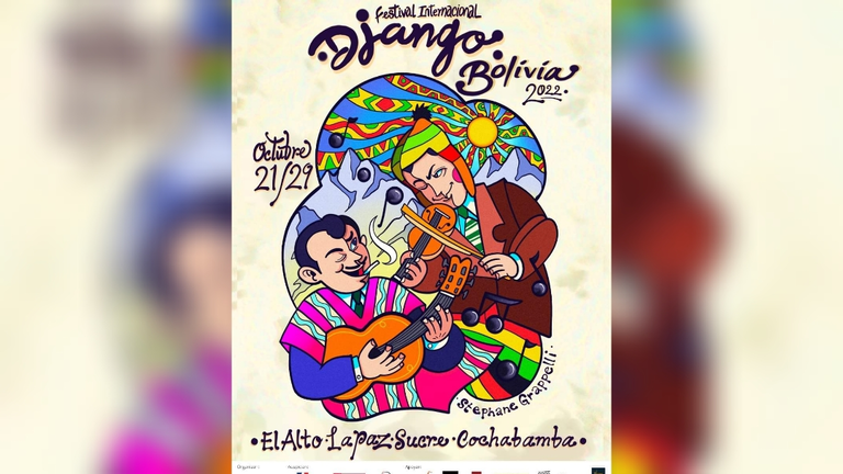Arte gr&aacute;fico del Festival Django Bolivia