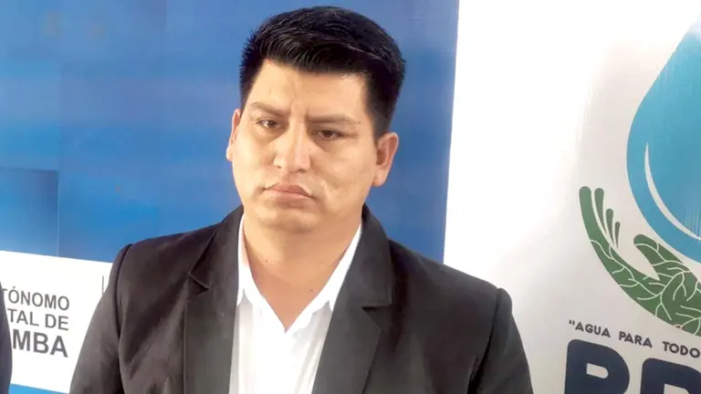 El viceministro de Recursos H&iacute;dricos y Riego, Eduardo Toromayo, este 20 de octubre en Cochabamba. MELISSA REVOLLO