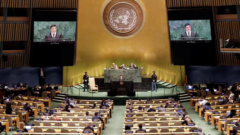 Una fotograf&iacute;a de archivo de una reuni&oacute;n de la ONU./ EFE