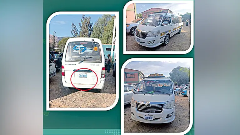 El veh&iacute;culo en el que operaban los delincuentes. FELCC COCHABAMBA